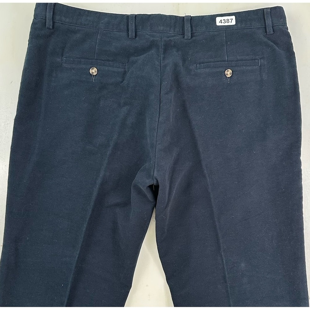 Charles Tyrwhitt Moleskin Chamois‎ Cotton Pants Mens 42x34 Cuffed Navy Blue